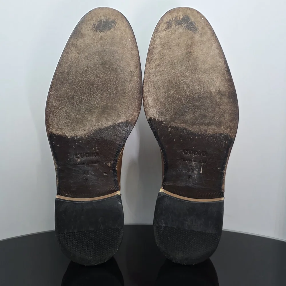 Luxury Mercanti Fiorentini 6650 Wingtip Oxford Men’s 9.5M Brown Leather ITALY